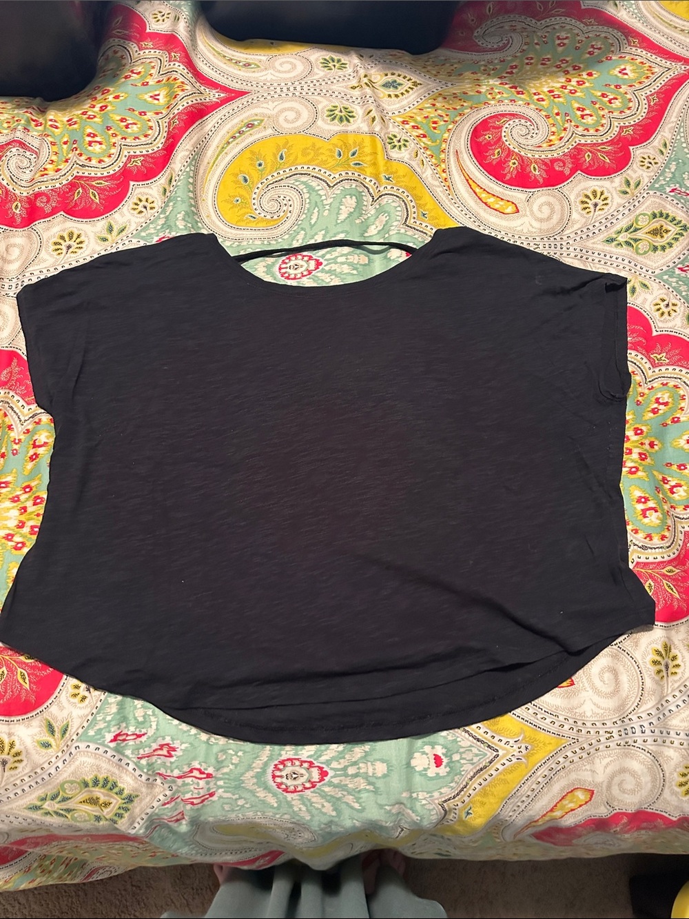 Athleta Black Sheer Short Sleeve Scoop Neck Tee
